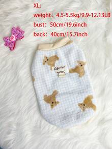 小型犬毛绒格子泰迪熊毛衣，带牵引环：柔软保暖长袖宠物服装，适合小型犬（马尔济斯犬/贵宾犬），可爱室内/室外狗狗时尚背心 - 彩色 - 查看 15