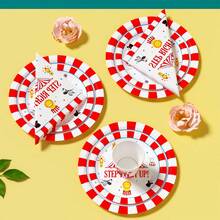 100/25/10pcs Circus Carnival Disposable Plates Napkins Cups, Disposable Party Supplies Set, Suitable For 25 Guests, Disposable Paper Plates Party Tableware Suitable For Birthday Wedding Theme Party Family Picnic - Multicolor - View 5