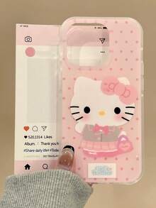 Sanrio 三丽鸥日韩风可爱波点手提包，Hello Kitty少女手机壳，兼容 17 Pro Max/16 Pro Max/15/14/13，防震适用于15 Pro Max/12/11，时尚卡通设计，独一无二 - 彩色 - 查看 4