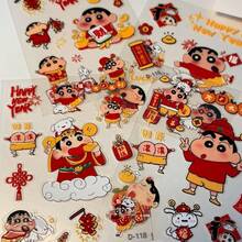 1pc New Year Wealth Blessing Jelly Sticker For DIY Phone Case, Planner, Tablet, Waterproof Sticker, New Year Gift, Valentine's Day Gift, Easter Gift [Random Style] - Multicolor - View 3