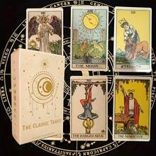 1套桌游卡牌：78张经典占卜卡牌，附新手指南，便携式占卜游戏，占卜卡牌，游戏礼品，阿芙罗狄蒂塔罗牌，俄罗斯塔罗牌，占卜板，带含义的塔罗牌，塞尔达传说，塔罗配件，塔罗牌，塔罗卡牌，桌游，迷你塔罗牌，桌游配件，游戏板 - 彩色 - 查看 2