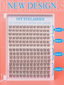 168片D型卷翘自然睫毛嫁接套装，168片睫毛簇套装，纤细纤长睫毛移植，8-16毫米单根睫毛，包含睫毛胶水和睫毛镊子，可在家DIY嫁接睫毛 - D - 查看 6