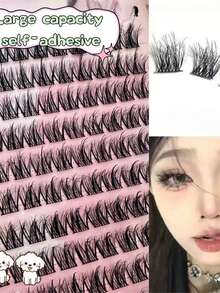 LIMEIKAI 100 Stück klebstofffreie falsche 5D Baby Locken Wimpern aus Kunstmink, natürliches, unordentliches, schluffiges, realistisches Haar - C - Übersicht 6