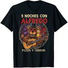 T-Shirt FNAF 5 Noches Con Alfredo Pizza Y Terror Pour Fan De Jeu - 款式3 - 查看 1