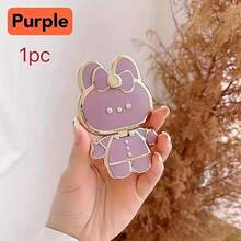 1pc New Rabbit Shaped Phone Holder With Makeup Mirror, Compatible With IPhone, And Other Smartphones, Hollow Design Can Be Used As Desktop Stand - Multicolor - View 8