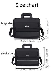 1 pieza Bolso para laptop negro, maletín de negocios minimalista de gran capacidad y de moda - Multicolor - Ver 2