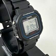 Casio 女士黑色树脂发光腕表 LA-20WH-1C，计时码表，闹钟 - 黑色 - 查看 6