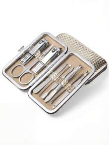 美甲修脚套装，指甲钳套装，专业美甲护理工具套装，附赠豪华旅行收纳盒 - 黑色 - 查看 12