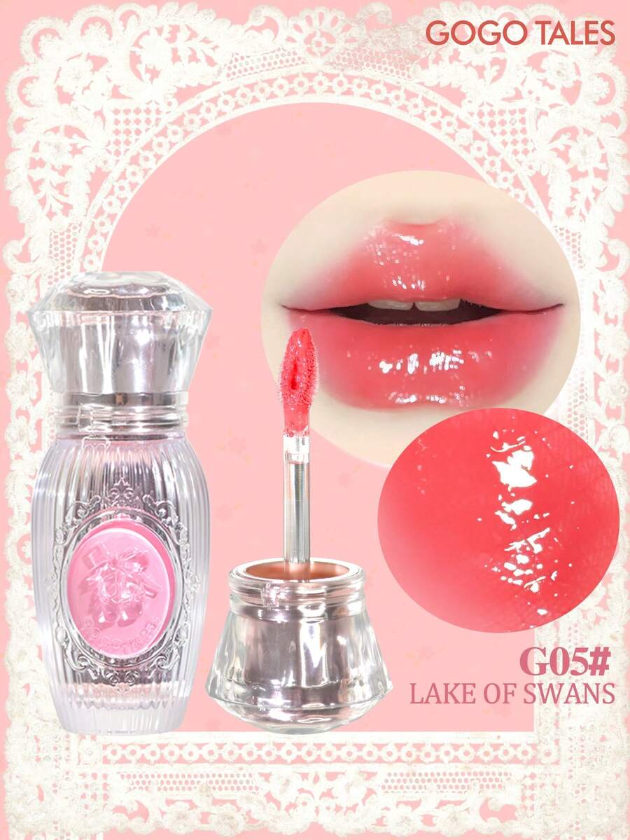 GOGO TALES GOGOTALES 甜美芭蕾透明唇彩，滋润持久，清新柔和光泽，低饱和度裸色调，玻璃般光泽，唇彩，唇膏，润唇膏，适合学生和约会使用 - G05# LAKE OF SWANS - 查看 1