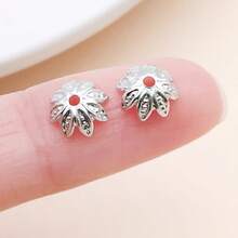 100pcs/Pack 8-10mm Plated Lotus Cup Spacer Caps, DIY Jewelry Findings For Bracelets, Necklaces And Beading. - Lotus - View 19