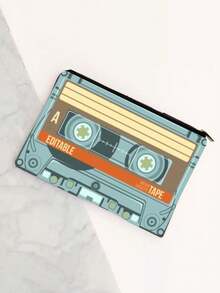 复古磁带造型大容量化妆包 - 复古风格化妆品收纳包，可装化妆品、洗漱用品、电子产品，经久耐用，旅行必备，男女皆宜，创意生日/周年纪念礼物，复古化妆品收纳包 - 彩色 - 查看 7