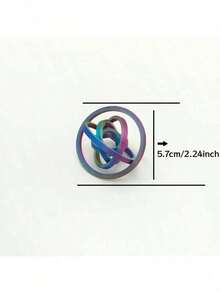 1pc 3D Printed 8-Loop Rotating Fidget Ring Made Of PLA Material, Suitable As A Gift To Relieve Stress In Daily Life, Can Help Relieve Anxiety And Provide Stress Relief Effect For Adults - Multicolor - View 3