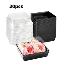 5个/20个装透明盖甜点盒、肉类拼盘盒，防油牛皮纸材质，白色和粉色牛皮纸烘焙盒，适用于饼干、马卡龙、蛋糕、三明治等，非常适合婚礼、派对和特殊场合。 - 彩色 - 查看 12