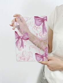 Bow-Knot Sweet Style Floral Bow Transparent Shockproof Aesthetic IPad Protective Case, Compatible With IPad 11th Generation, IPad A16, 10th Generation IPad And Other IPad Models - Clear - View 44