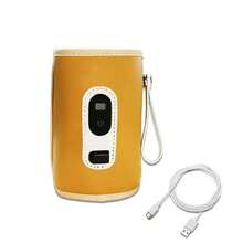 Calentador de agua y leche USB, cochecito de viaje, bolsa aislante, calentador de biberones de lactancia, calentador de biberones portátil para viajar - Amarillo - Ver 12