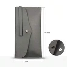 PU Minimalist Envelope-Style Makeup Brush Holder - Portable Snap-Button Hanging Pouch, Multi-Color Travel Cosmetic Storage Bag - Multicolor - View 11