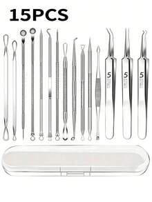 8pcs/11pcs German Super Sharp Pimple Tweezers, Blemish Needle Set For Pimple And Blackhead Removal - Professional Beauty Tool For Facial Care - Multicolor - View 6