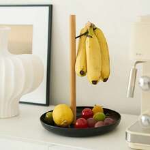 Modern Minimalist White Natural ABS Multi-Tier Fruit Basket Rack With Banana Hook - Multi-Layer Kitchen Storage Rack, Space-Saving Vertical Organizer For Living Room, Dining Room, Tabletop - Fruit Design Decorative Display Rack With Rounded Edges - Suitable For Small Spaces (Easy Assembly) - Fashionable And Practical For Organizing And Displaying Bananas, Apples, Oranges - Minimalist Decor - Multicolor - View 3