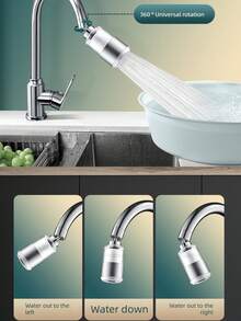 通用水龙头净水器带延长杆 - 2 种喷水模式和 360° 旋转，防溅水，适用于厨房和浴室水槽 - 彩色 - 查看 10