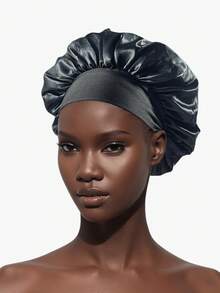 2pcs/1pc Silk Sleep Cap, Satin Hair Cap, Women Wide Brim High Elasticity Cap, Satin Sleep Cap, High-End Satin Hair Care Cap, Curly Hair Silk Headband - Multicolor - View 2