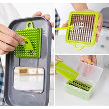 LIVINGANDHOME 22 In 1 Multi-Functional Kitchen Vegetable Chopper With Container,Kitchen Slicer Dicer Cutter For Onion, Potato, Carrot - Grey+Green - View 11