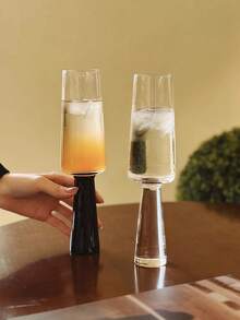 1 件复古黑色金属高脚杯、黑色柱状酒杯、威士忌醒酒器酒杯、浓缩咖啡杯、透明玻璃冰淇淋杯 - 彩色 - 查看 6