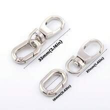 2pcs Swivel Snap Hook, Metal Lobster Clasp With Keyring, Suitable For Keychain And DIY Crafts - Black - View 5