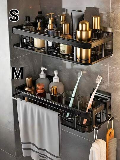 1 st. Badrum & Kök Aluminiumlegering Förvaringshylla , Handduktshållare , Schampo Kosmetika Arrangör , Duschhuvud Hylla , Handfat avloppsställ