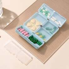 7-Grid Magnetic Pill Box With Creative Capsule Pattern, Large Capacity Weekly Pill Organizer, Portable For Travel & Elderly, Ideal Gift For Holiday/Birthday - Multicolor - View 5