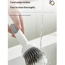 Refillable Liquid Adding Kitchen Brush - Long Handle Rotating Design, Multifunctional Non - Scratch Cleaner For Pots, Pans And Dishes - New Model - Multifunctional Rotary Pot Brush - View 9