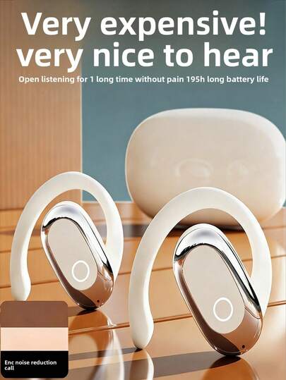Wireless Bluetooth Earphones, Ear Hook Type, Open Design, Comfortable To Wear For A Long Time, Long Battery Life, New Skin Friendly Design | High-End Version, Panoramic Surround Sound, Non Ear Penetrating Ergonomic Design, Long Standby Time, High-Speed Bluetooth 5.4 Dual Chip, Intelligent Fingerprint Touch, LED Battery Display, Waterproof And Sweat Proof For Sports, Intelligent Call Noise Reduction AI Algorithm, Type-C Fast Charging, Universal Compatibility With Multiple Devices.