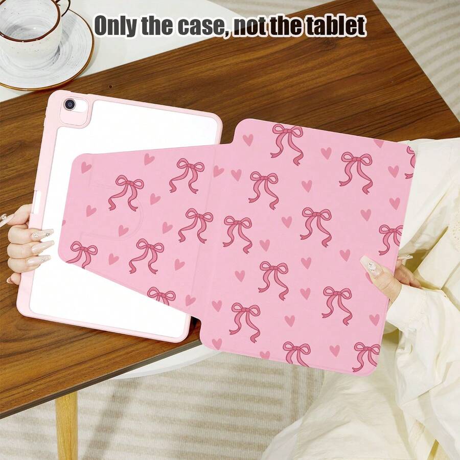 蝴蝶结单件翻盖桌面保护套，带笔槽、720°旋转支架、PU皮革材质，具备自动休眠/唤醒功能，兼容荣耀平板8/9/10、荣耀GT 11.5英寸/X7/X8A/X9/X8Pro/X9Pro/V9/V8 Pro、MatePad SE 11英寸/MatePad 11英寸（2023/2022款）/MatePad 11.5英寸（2026款）等机型。 - 彩色 - 查看 1