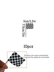 Racing Theme Birthday Decoration Set, Black & White Checkered Flag Banner, 3-Tier Racing Theme Cupcake Stand, Mini Checkered Flag Cupcake Decorations, Black & White Checkered Pattern Decor, Suitable For Car Themed Party Supplies, Racing Theme Party Decorations, Birthday Party Decor, Checkered Party Decor, "Race Car Party" Supplies, Creative DIY Cake Decorations, Birthday Party Centerpieces, Cupcake And Dessert Display Stand, Baby Shower - Multicolor - View 15