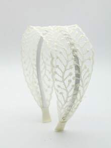 1pc Women's White Lace Embroidered Headband, Elegant Bohemian Style Hair Accessory Suitable For Daily Outings, Travel, Dates, Dining Out - Black Lotus Flower Wide Headband - View 16