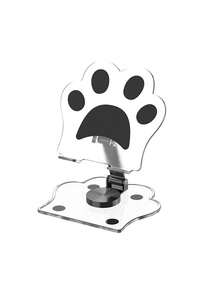 360°旋转亚克力猫爪造型可调节折叠桌面支架，透明耐用材质+防滑垫，宠物风格桌面配件，轻巧节省空间，适合家庭/办公室使用，兼容手机和平板电脑 - 彩色 - 查看 6