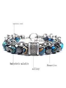 欧美流行情侣孔雀石OT扣双层串珠黑玛瑙手链，工厂直销批发 - 手鍊 - 查看 15