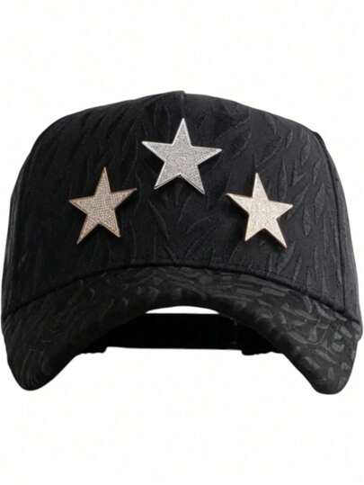 Gorra Barbas Hats rockstar x Ct  Negro Ajustable Liso tres estrellas