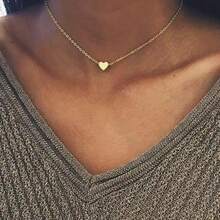 2pcs/Set Minimalist Heart Layered Necklace, Personalized Creative Pendant Choker Necklace - Silver - View 9