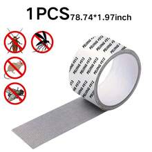 1roll Self-Adhesive Window Screen Mosquito Net, Repair Tape Window Screen Net, Paste Anti-Mosquito Door And Window Strong Tape, Home Supplies - Grey - View 10