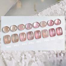 12毫升/瓶 浅烟熏猫眼16色美甲胶套装 粉色 蓝色 透明 裸色 玻璃珠 磁铁猫眼凝胶指甲油 紫色指甲 绿色指甲 2026新款 冰透明月光猫眼指甲油 蓝白色指甲 粉色指甲 美甲透明指甲 适用于指甲和脚趾甲 UV灯美甲沙龙专用美甲用品 可爱美甲美甲工具 - 彩色 - 查看 7