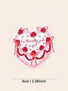 1张“我只是个女孩”防水贴纸，蛋糕礼物，趣味乙烯基贴纸，适用于水瓶、笔记本电脑等。 - 彩色 - 查看 9