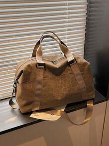 Túi du lịch thời trang mới, màu trơn, thiết kế tối giản, độc đáo với sequin, sành điệu và cá tính, phù hợp cho những chuyến đi ngắn ngày, tập gym, dung tích lớn, đa năng và tinh tế. - Màu Khaki - Xem 5