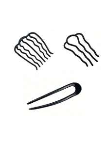 3/2/1 pièce Formateur de chignon en métal, Fourchettes à cheveux élégantes minimalistes pour chignon décoiffé, Épingles à cheveux pour femmes, Bâtonnets à cheveux à 4 dents et 7 dents, Torsadage de cheveux à la française, Outil de formateur de chignon rectangulaire minimaliste et Ensemble de pinces à cheveux de couleur unie pour femmes et plus de 14 ans, Épingles de coiffure élégantes tressées pour queues de cheval, chignons, coiffures relevées, accessoires de tête - Multicolore - Voir 13