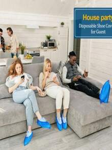 100/200pcs Disposable Shoe Covers/ Plastic Shoe Covers, Transparent Design, Suitable For Home, Travel And Workplace, Anti-Scratch, Anti-Stain, Firmly Fit Floor And Furniture, Home Protection, Shoe, Spring Summer Picks, Brides Maid Gifts, Room, Bedroom Decor, Bedroom Decor, Beach, Travel, For Men, For Women, Vacation,Women's Day,Travel Essentials,Wedding Favours,Y2k,Bedroom,Car Accessories Women,Kitchen Decor,Beach,Summer,Vacation,Holiday,Travel Essential,Going Out Tops,Household Items - Multicolor - View 3