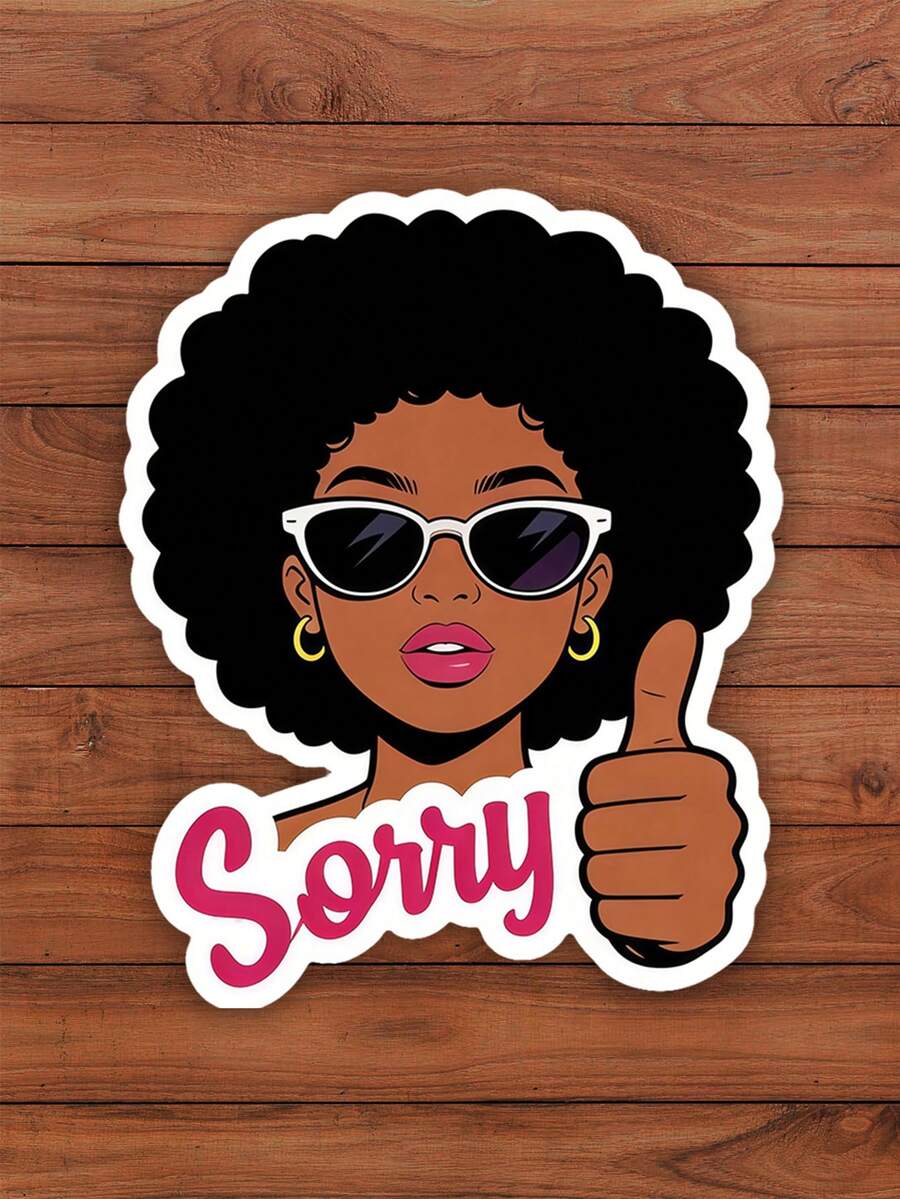 2/1pc Cute Apology Sticker - Personalized-Rich Funny Design Suitable For Laptop, Water Bottle, Etc. - one-size - View 1