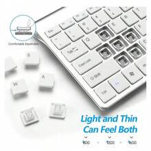 Kit De Teclado Y Mouse Inalámbrico Recargable Bt5.2 Usb 4en1 - Albaricoque - Ver 3