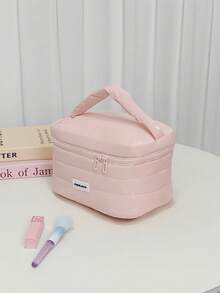 Large Capacity Minimalist Design Makeup Bag, Multi-Compartment Travel Toiletry Pouch, Suitable As Holiday Gift - Multicolor - View 8