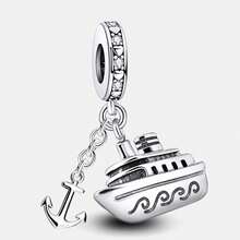 1件925纯银交通系列：火车、飞机装饰珠吊坠，适合女士手链DIY饰品 - 集合8 - 查看 14