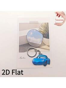 2D闪电汽车钥匙扣 - 耐用亚克力卡通钥匙扣，色彩鲜艳，造型可爱，适合挂在钱包、手提包和背包上 - 是圣诞节装饰、情人节、开斋节、狂欢节礼物和背包配件的完美之选 - 彩色 - 查看 6