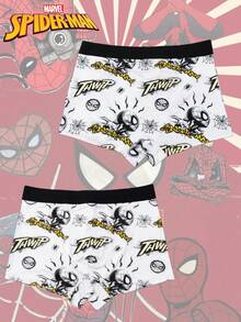 Disney 1pc Spider-Man Men's Briefs, Skin-Friendly Elastic Fitted Comfortable Boxer Briefs, All Season - Black and White - View 1